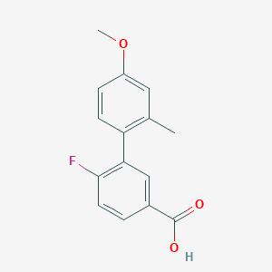 4-Fluoro-3-(4-methoxy-2-methylphenyl)benzoic acid