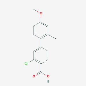 molecular formula C15H13ClO3 B6401476 2-Chloro-4-(4-methoxy-2-methylphenyl)benzoic acid CAS No. 1261907-42-9