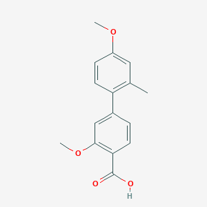 molecular formula C16H16O4 B6401489 4-(4-Methoxy-2-methylphenyl)-2-methoxybenzoic acid CAS No. 1261910-44-4