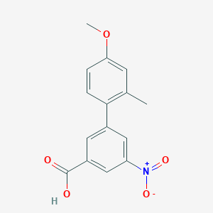 molecular formula C15H13NO5 B6401504 3-(4-Methoxy-2-methylphenyl)-5-nitrobenzoic acid, 95% CAS No. 1261907-51-0