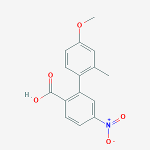 molecular formula C15H13NO5 B6401506 2-(4-Methoxy-2-methylphenyl)-4-nitrobenzoic acid, 95% CAS No. 1261905-43-4