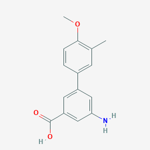 molecular formula C15H15NO3 B6401510 3-Amino-5-(4-methoxy-3-methylphenyl)benzoic acid, 95% CAS No. 1261910-54-6