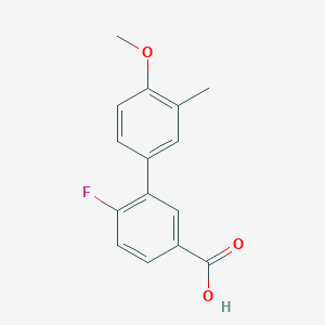 4-Fluoro-3-(4-methoxy-3-methylphenyl)benzoic acid