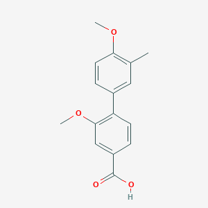 molecular formula C16H16O4 B6401534 4-(4-Methoxy-3-methylphenyl)-3-methoxybenzoic acid, 95% CAS No. 1261964-04-8