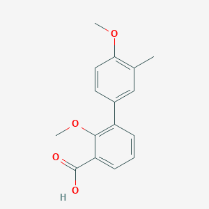 molecular formula C16H16O4 B6401547 3-(4-Methoxy-3-methylphenyl)-2-methoxybenzoic acid, 95% CAS No. 1261960-56-8