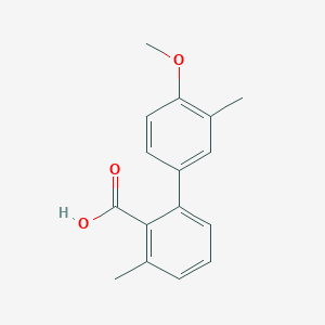 molecular formula C16H16O3 B6401565 2-(4-Methoxy-3-methylphenyl)-6-methylbenzoic acid, 95% CAS No. 1261993-10-5