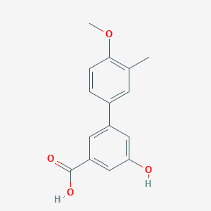 molecular formula C15H14O4 B6401572 5-Hydroxy-3-(4-methoxy-3-methylphenyl)benzoic acid CAS No. 1261905-61-6