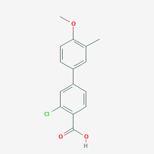 molecular formula C15H13ClO3 B6401588 2-Chloro-4-(4-methoxy-3-methylphenyl)benzoic acid, 95% CAS No. 1261899-40-4