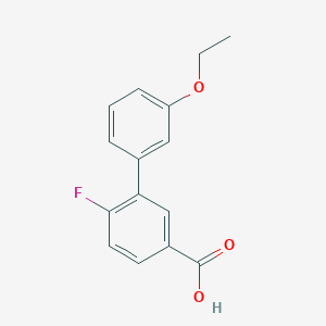 molecular formula C15H13FO3 B6401656 3-(3-Ethoxyphenyl)-4-fluorobenzoic acid, 95% CAS No. 1261976-38-8