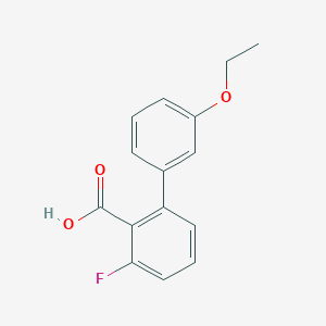 molecular formula C15H13FO3 B6401681 2-(3-Ethoxyphenyl)-6-fluorobenzoic acid, 95% CAS No. 1261968-51-7