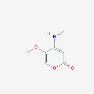 molecular formula C7H9NO3 B064017 5-Methoxy-4-(methylamino)pyran-2-one CAS No. 171669-64-0