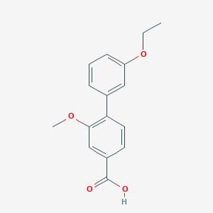 molecular formula C16H16O4 B6401712 4-(3-Ethoxyphenyl)-3-methoxybenzoic acid, 95% CAS No. 1261931-95-6