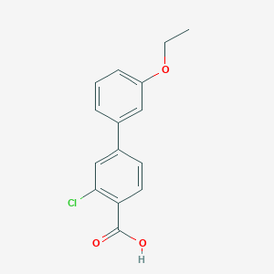 molecular formula C15H13ClO3 B6401714 4-(3-Ethoxyphenyl)-2-chlorobenzoic acid, 95% CAS No. 1261932-11-9