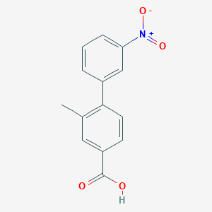 molecular formula C14H11NO4 B6401804 3-Methyl-4-(3-nitrophenyl)benzoic acid, 95% CAS No. 1261966-60-2