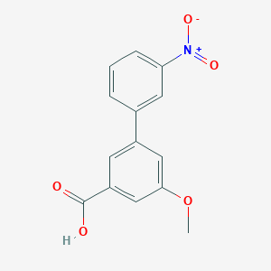 molecular formula C14H11NO5 B6401822 5-Methoxy-3-(3-nitrophenyl)benzoic acid, 95% CAS No. 1261899-85-7