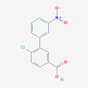 molecular formula C13H8ClNO4 B6401839 4-Chloro-3-(3-nitrophenyl)benzoic acid, 95% CAS No. 1261925-81-8