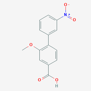 molecular formula C14H11NO5 B6401853 3-Methoxy-4-(3-nitrophenyl)benzoic acid, 95% CAS No. 1261934-16-0