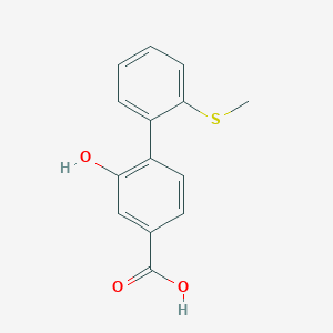 molecular formula C14H12O3S B6401909 3-Hydroxy-4-(2-methylthiophenyl)benzoic acid, 95% CAS No. 1261891-73-9