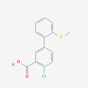 molecular formula C14H11ClO2S B6401967 2-Chloro-5-(2-methylthiophenyl)benzoic acid CAS No. 1261974-87-1