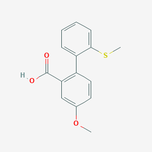 molecular formula C15H14O3S B6401984 5-Methoxy-2-(2-methylthiophenyl)benzoic acid, 95% CAS No. 1261899-91-5