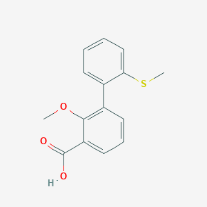 molecular formula C15H14O3S B6402000 2-Methoxy-3-(2-methylthiophenyl)benzoic acid, 95% CAS No. 1261952-61-7