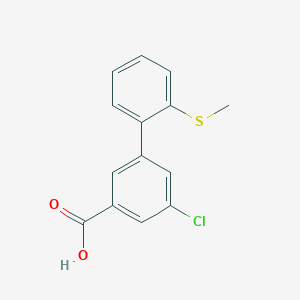 molecular formula C14H11ClO2S B6402004 5-Chloro-3-(2-methylthiophenyl)benzoic acid CAS No. 1261906-40-4