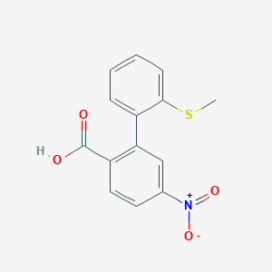 molecular formula C14H11NO4S B6402010 2-(2-Methylthiophenyl)-4-nitrobenzoic acid, 95% CAS No. 1261983-67-8