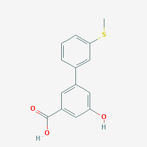 molecular formula C14H12O3S B6402040 5-Hydroxy-3-(3-methylthiophenyl)benzoic acid, 95% CAS No. 1261975-09-0