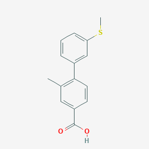 molecular formula C15H14O2S B6402047 3-Methyl-4-(3-methylthiophenyl)benzoic acid, 95% CAS No. 1261934-88-6