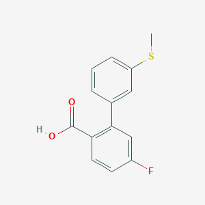 molecular formula C14H11FO2S B6402052 4-Fluoro-2-(3-methylthiophenyl)benzoic acid, 95% CAS No. 1262006-24-5