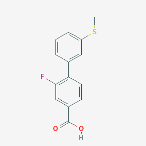 molecular formula C14H11FO2S B6402071 3-Fluoro-4-(3-methylthiophenyl)benzoic acid CAS No. 1261952-77-5