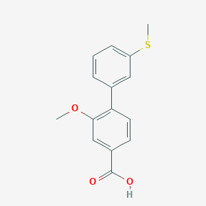 molecular formula C15H14O3S B6402077 3-Methoxy-4-(3-methylthiophenyl)benzoic acid CAS No. 1261907-78-1