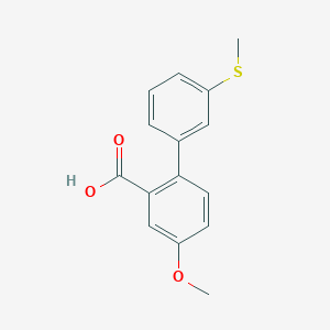 molecular formula C15H14O3S B6402090 5-Methoxy-2-(3-methylthiophenyl)benzoic acid, 95% CAS No. 1261891-78-4