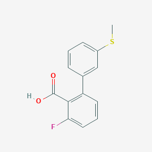 molecular formula C14H11FO2S B6402130 6-Fluoro-2-(3-methylthiophenyl)benzoic acid, 95% CAS No. 1261900-11-1