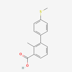 molecular formula C15H14O2S B6402172 2-Methyl-3-(4-methylthiophenyl)benzoic acid, 95% CAS No. 1261927-04-1