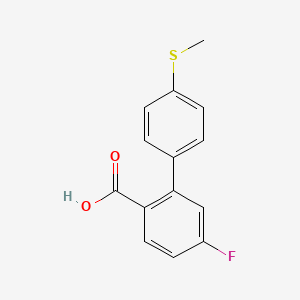 molecular formula C14H11FO2S B6402177 4-Fluoro-2-(4-methylthiophenyl)benzoic acid, 95% CAS No. 1261932-45-9