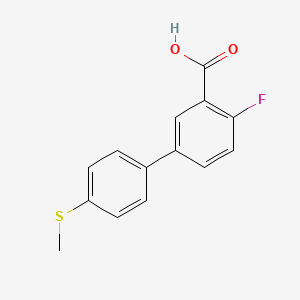 2-Fluoro-5-(4-methylthiophenyl)benzoic acid, 95%