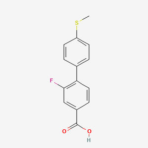 3-Fluoro-4-(4-methylthiophenyl)benzoic acid