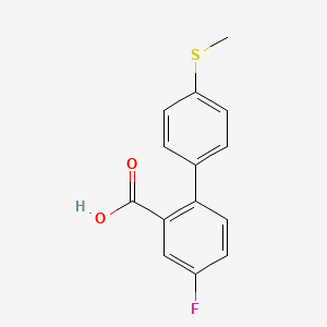 molecular formula C14H11FO2S B6402198 5-Fluoro-2-(4-methylthiophenyl)benzoic acid, 95% CAS No. 1261984-33-1