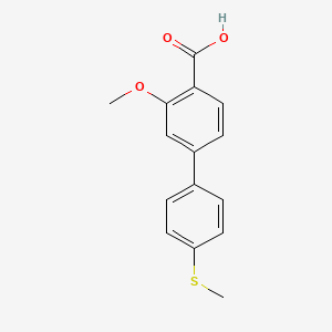 molecular formula C15H14O3S B6402211 2-Methoxy-4-(4-methylthiophenyl)benzoic acid CAS No. 1261894-53-4