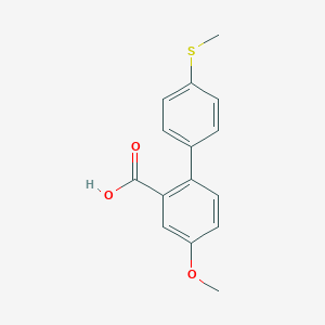 molecular formula C15H14O3S B6402227 5-Methoxy-2-(4-methylthiophenyl)benzoic acid, 95% CAS No. 1261927-14-3