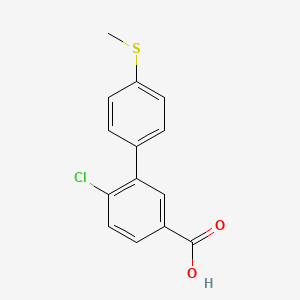 molecular formula C14H11ClO2S B6402239 4-Chloro-3-(4-methylthiophenyl)benzoic acid CAS No. 1261984-49-9