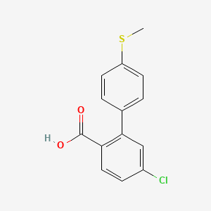 molecular formula C14H11ClO2S B6402245 4-Chloro-2-(4-methylthiophenyl)benzoic acid, 95% CAS No. 1261984-42-2