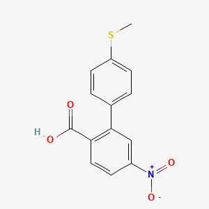 molecular formula C14H11NO4S B6402253 2-(4-Methylthiophenyl)-4-nitrobenzoic acid CAS No. 1261966-66-8