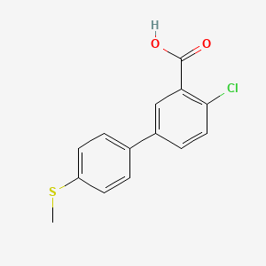 molecular formula C14H11ClO2S B6402258 2-Chloro-5-(4-methylthiophenyl)benzoic acid CAS No. 1261927-18-7