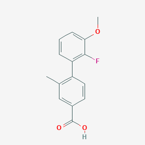 molecular formula C15H13FO3 B6402259 4-(2-Fluoro-3-methoxyphenyl)-3-methylbenzoic acid, 95% CAS No. 1192548-38-1