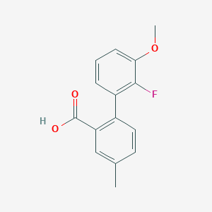 molecular formula C15H13FO3 B6402280 2-(2-Fluoro-3-methoxyphenyl)-5-methylbenzoic acid, 95% CAS No. 1261894-57-8