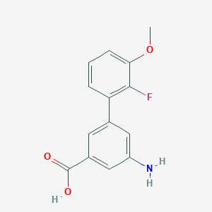 molecular formula C14H12FNO3 B6402288 3-Amino-5-(2-fluoro-3-methoxyphenyl)benzoic acid, 95% CAS No. 1261900-74-6