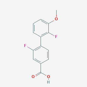 molecular formula C14H10F2O3 B6402292 3-Fluoro-4-(2-fluoro-3-methoxyphenyl)benzoic acid, 95% CAS No. 1261935-21-0