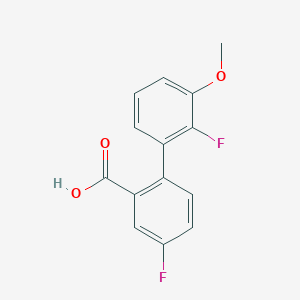 molecular formula C14H10F2O3 B6402308 5-Fluoro-2-(2-fluoro-3-methoxyphenyl)benzoic acid, 95% CAS No. 1261997-97-0